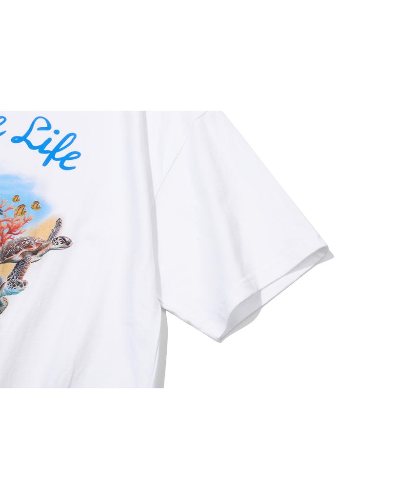 CPGN STUDIO Dtp Marine Dolphin Short Sleeve T-Shirt White