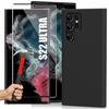 Silicone Protective Case for Samsung S22 Ultra - High Resistance - Black + 2 3D Tempered Glass