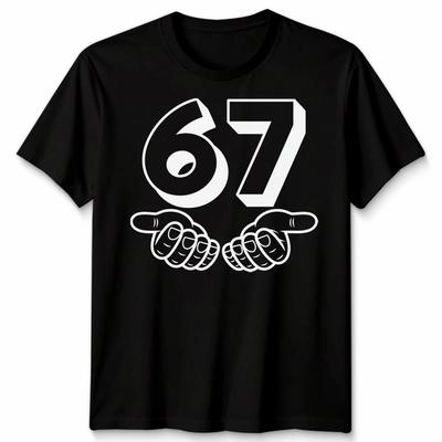 Смешная Six Seven 6 7 Мем Поколение Альфа Сленг Руки Унисекс Футболка