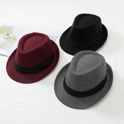 Новая шляпа-цилиндр Ji British Men's Top Hat Felt Hat для мужчин среднего и пожилого возраста Jazz Hat Casual Hat