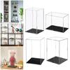 Rectangular Acrylic Clear Display Case with Black Base Dustproof Model Toys Showcase Box Action Figures Collectibles Show Box
