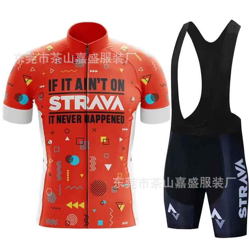 2025 for STRAVA short-sleeved set, bicycle road bike cycling suit, quick-drying, breathable and sweat-absorbing