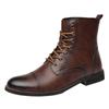 Men Fashion Boots New Arrival Britsh Vintage Leather Boots Shoes Men Boots Autumn Winter Design Men's Ankle Boots Plus Size
