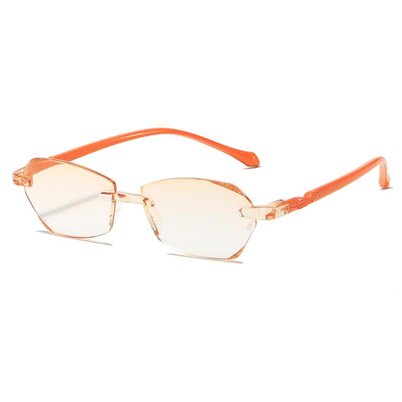 Безободковые очки для чтения женские винтажные безободковые с бриллиантовой огранкой края очки для дальнозоркости очки для компьютера с защитой от синего света +1.0~+4.0