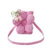 2025 Summer New Product Candy Color Plaid Flower Bag Plaid Fashion Messenger Large Capacity Key Sundries Bag