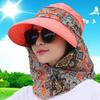 Summer Beach Sun Visor Ladies Anti-UV Floral Wide Brim Foldable Sun Hat Cap Girl Hats Caps Female Sunhat for Women