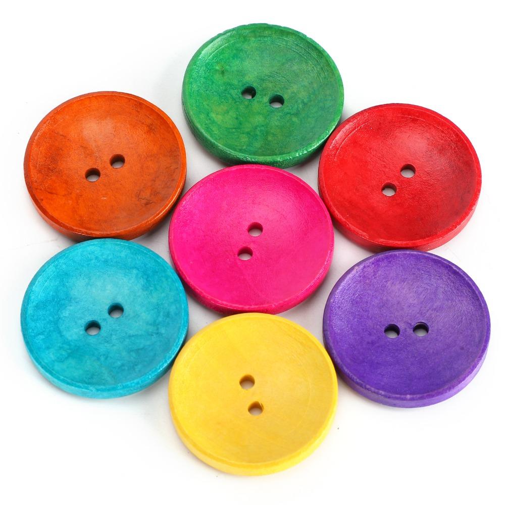 150pcs Multicolor Wooden Buttons 2 Holes DIY Craft Supplies Large Buttons Sewing Buttons DIY Craft