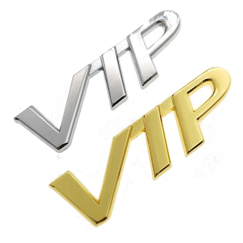 1pcs Car 3D Metal VIP Emblem Badge Decal Car Sticker for Teana Peugeot Bmw KIA MAZDA TOYOTA HONDA Car Side Decoration pr2