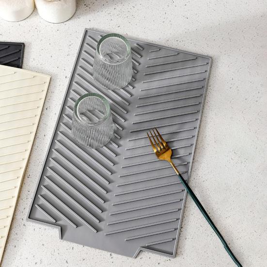 Силиконовый коврик для слива воды для кухонной стойки, нескользящий, термостойкий, сушильный коврик