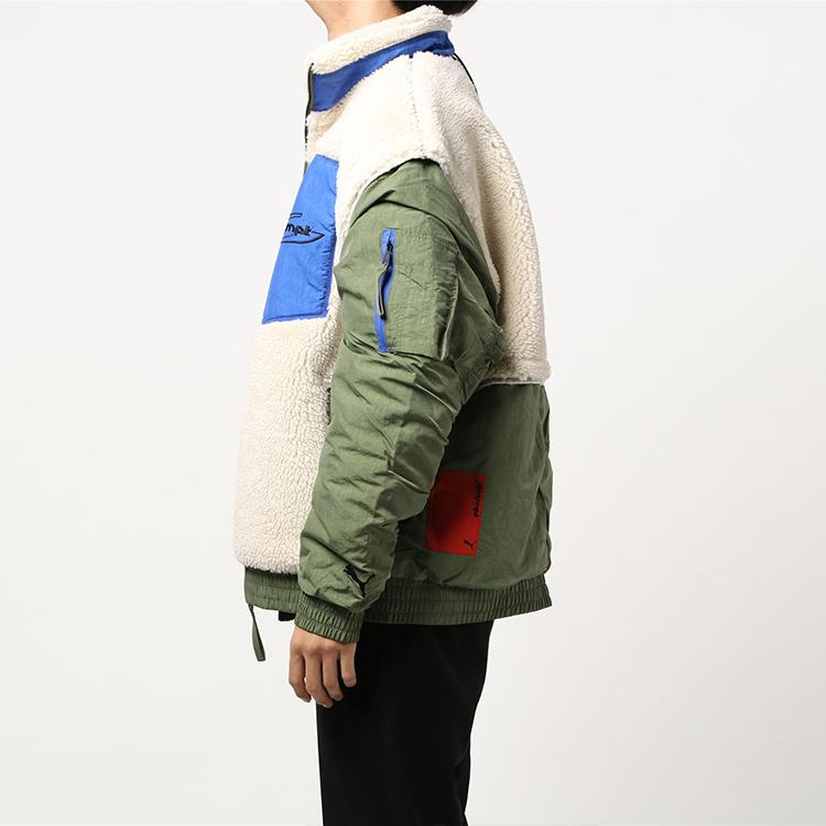 Puma X Attempt Color-Block Lambswool-Floor-Warm Jacket Men Jackets Army-Green 598257-75