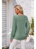 2024 Women's Solid Color V-Neck Long Sleeve Casual Loose T-Shirt