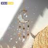 1 Piece Rainbow Made Crystal Suncatcher, Raw Stone Moon Home Decor for Garden Bedroom Balcony Pendant