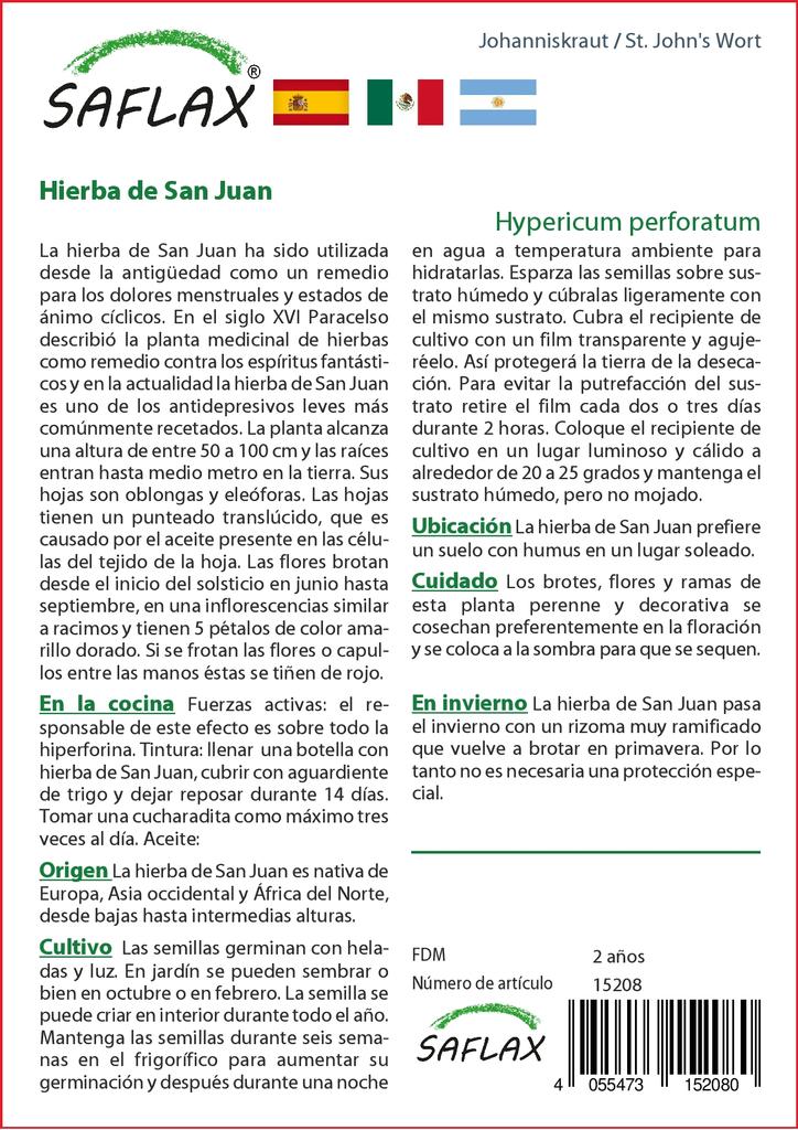 SAFLAX Сад в мешке - ул.. Зверобой - 300 семян - С субстратом в подходящем стоячем пакете - Hypericum perforatum