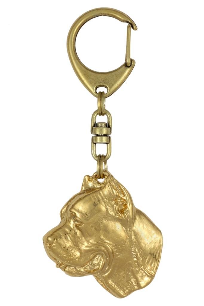 Кане Корсо, Итальянский Кане Корсо - брелок и колье с собакой в ​​коробочке, качественное позолоченное изделие, бренд Art-Dog