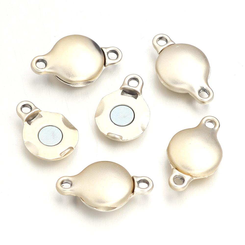 5pcs/lot Alloy Magnetic Buckles Gold Flat Round End Clasps Connectors For DIY Craft Bracelet Necklace Jewelry Making Accessories