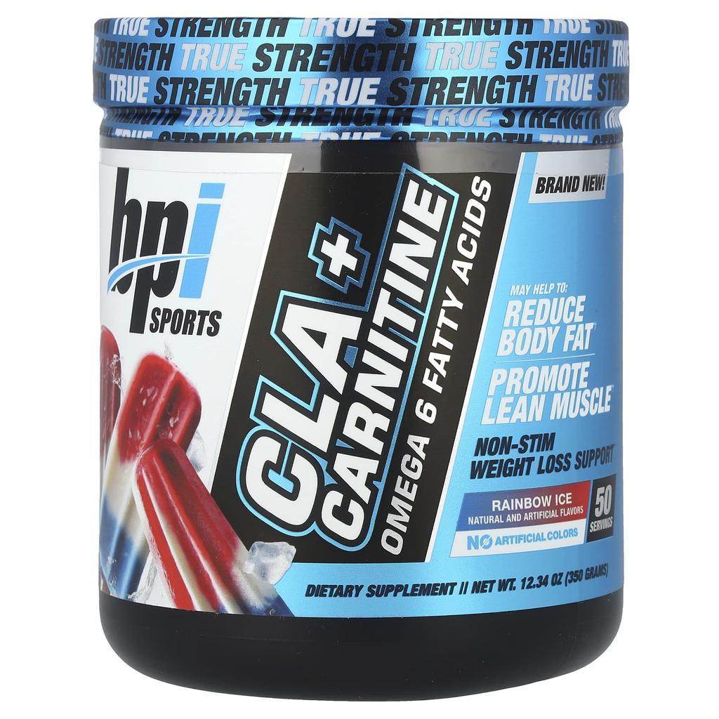 BPI Sports CLA + Carnitine, Rainbow Ice, 12.34 Oz (350 G)