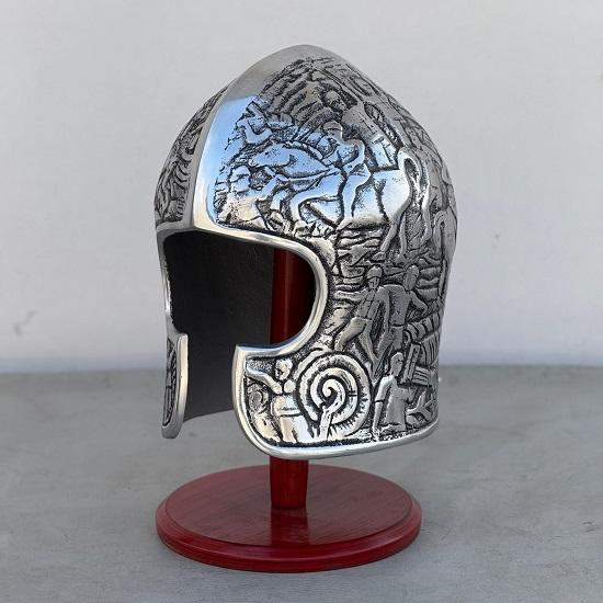 Medieval Knight Barbuta Helmet, Aluminum Costume Helmet