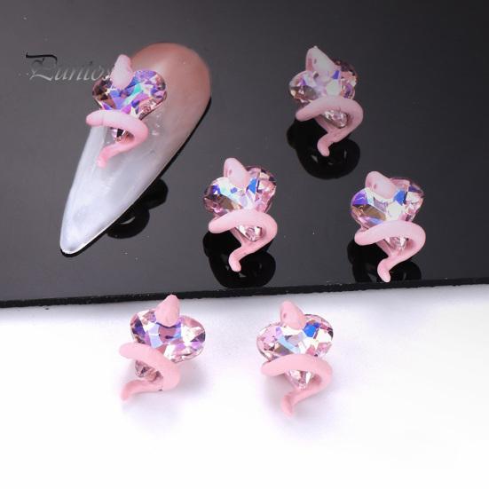 3 шт., украшения для ногтей «сделай сам», змея вокруг 3D сердца, подвески из искусственного кристалла, стразы для дизайна ногтей, чехол для телефона, аксессуары для декора, принадлежности для маникюра