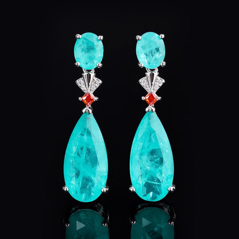Горячая Распродажа Винтажные Серьги Paraiba Ужин Изумрудные Серьги Европейские и Американские Серьги-Капли Преувеличенные Серьги