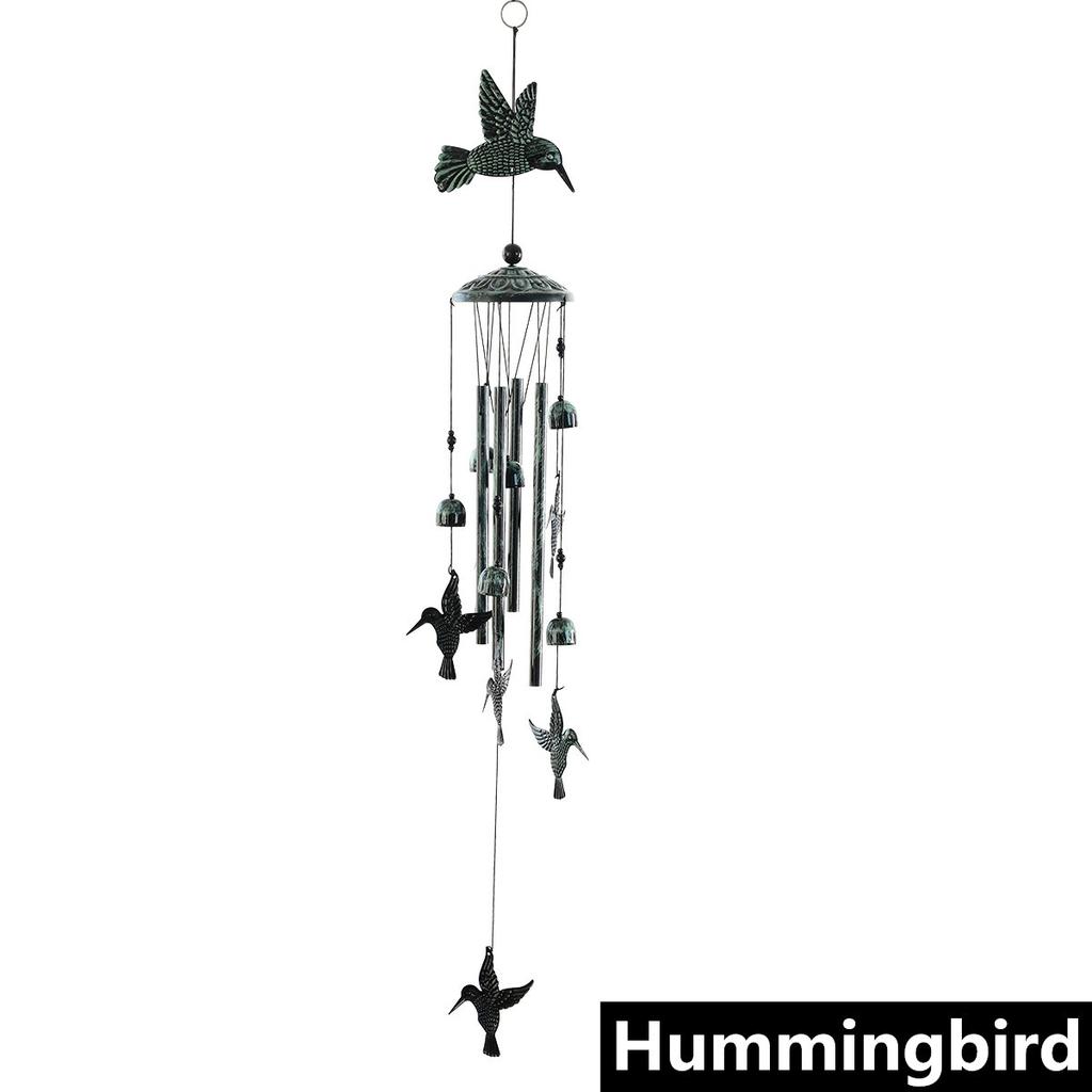 Зеленые ретро животные железные колокольчики ветра водонепроницаемые металлические колокольчики ветра с 4 алюминиевыми трубками 6 колокольчиков романтический колокольчик ветра для дома