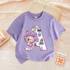 Cute Labubued Letter Printed T-shirt Cotton Summer Outdoor Wear Short Sleeve Girls Clothes Top Cartoon Children Clothing Toddler