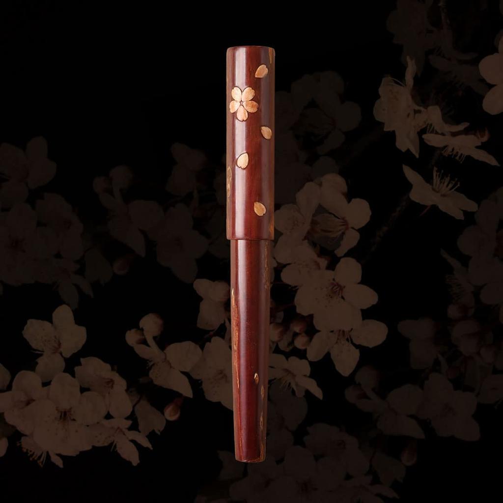 WANCHER Fountain World Birch Mountain Cherry Blossom Rain Natural Japanese Traditional World Birch Craft Fountain Medium Nib Pen, Craft, Design, Wood,