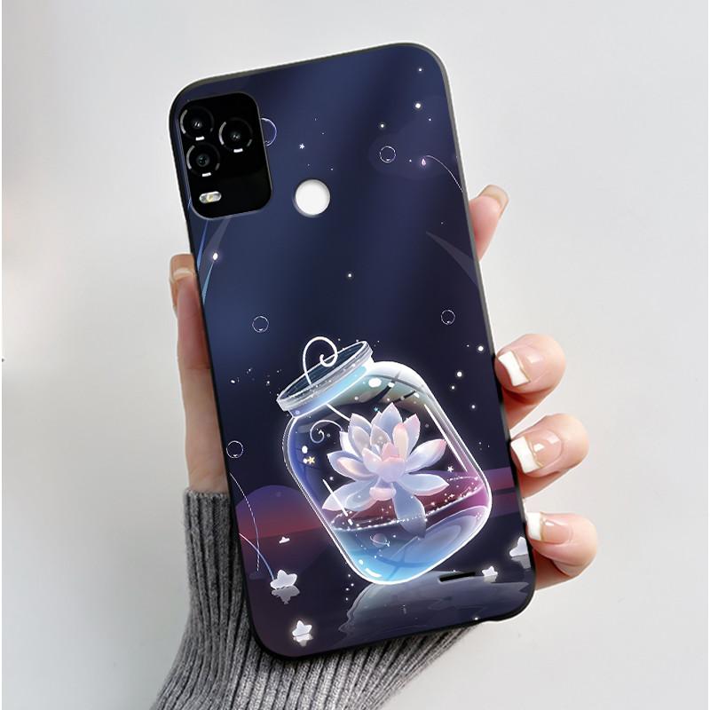 Black Phone Case For BLU G71 Plus (G71+ G71P) Shockproof For BLU G71 Plus (G71+ G71P) Little Rabbit In The Flowers Pattern Cover