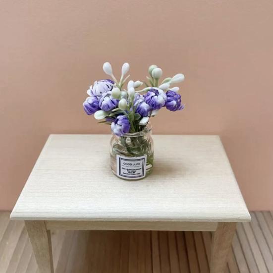 Миниатюрная стеклянная ваза с цветами, искусственный букет, настольные украшения, цветы бонсай для установки на транспортное средство