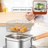 Mini Deep Fryer Pot Cooking Comfortable Handle Multifunctional Portable Frying Pan with Basket