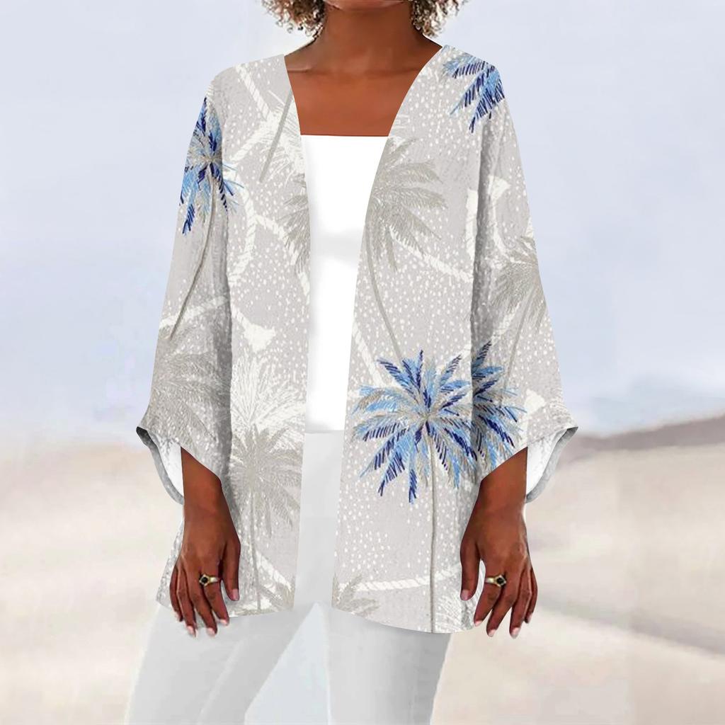 Женская повседневная модная легкая куртка средней длины с принтом, кардиган