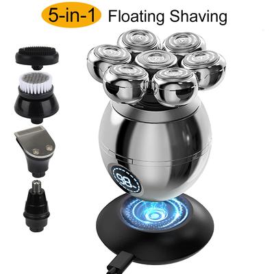 Влажная и сухая электробритва, триммер для бороды, перезаряжаемый станок для бритья лысины, ЖК-дисплей, мужской набор для ухода за волосами, электрическая бритва