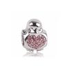 Fashion Pink Hope Charm Beads Suitable For Bracelets And Necklaces Romantic Heart Shape Women Jewelry