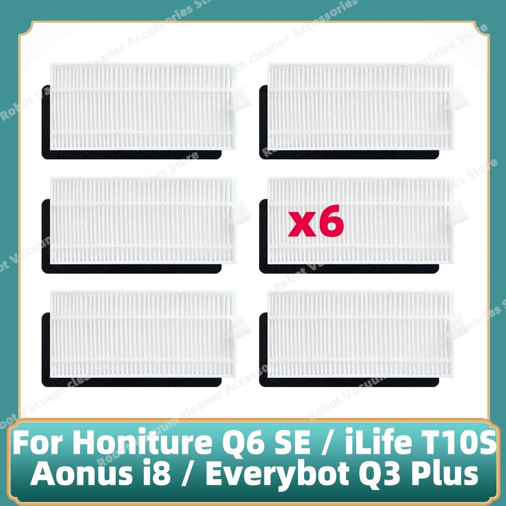 Compatible for Honiture Q6 SE / iLife T10S / Aonus i8 / Everybot Q3 Plus / Q3 Parts Main Side Brush Cloth Filter Dust Bag
