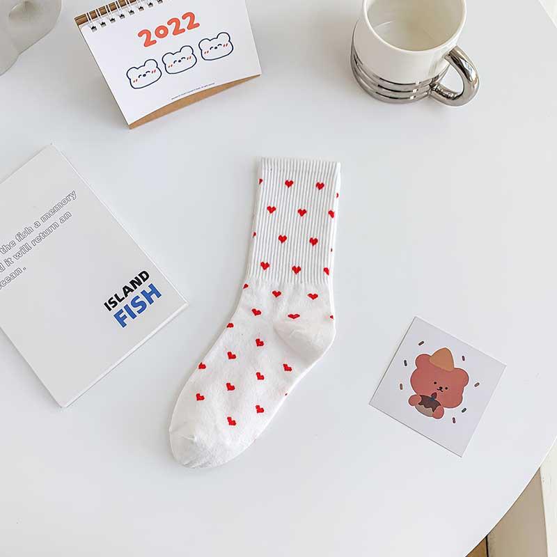 Love Embroidered Socks Women Pure Cotton Sports Short Socks White Black Gift For Girls Ladies Harajuku Kawaii