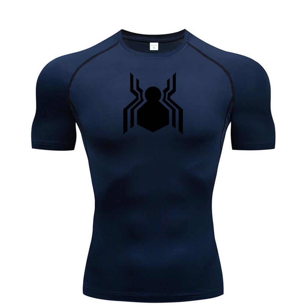Spider Graphic Compression Shirts for Men Gym Workout Rash Guard Athletic Quick Dry Tshirts Tees Tops Undershirts Baselayers