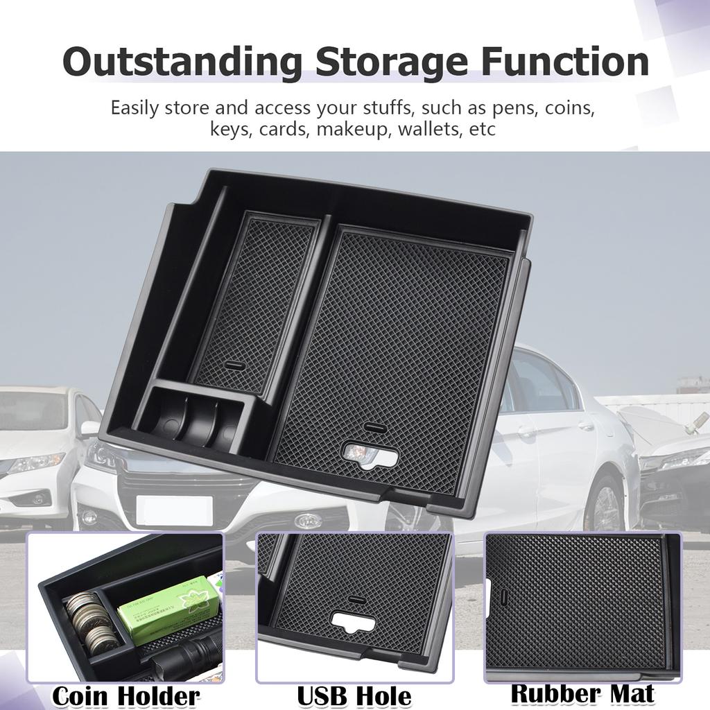 Для Honda Accord Седан 2013 2014 2015 2016 2017 Органайзер центральной консоли Вторичный бокс для хранения подлокотника ABS Аксессуары Автомобильный лоток