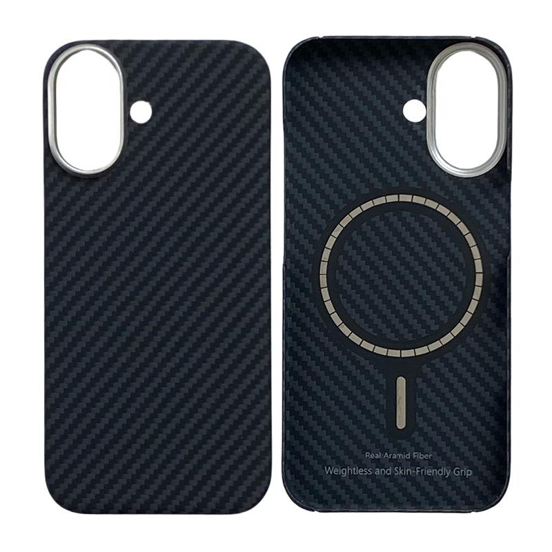 Apple iPhone 17 Ультратонкий Керамический Чехол с Магнитной Присоской, Рамкой из Сплава, Арамидным Волокном и Полуобернутым Дизайном