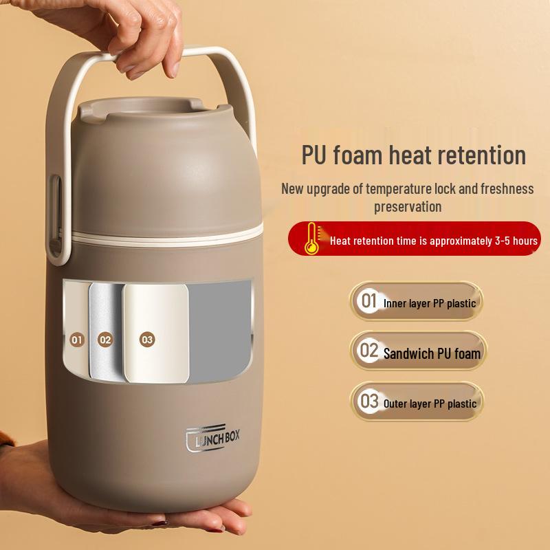 Большой Вместимости Многослойный Изолированный Ланч-бокс из Нержавеющей Стали 304 для Офиса и Студентов