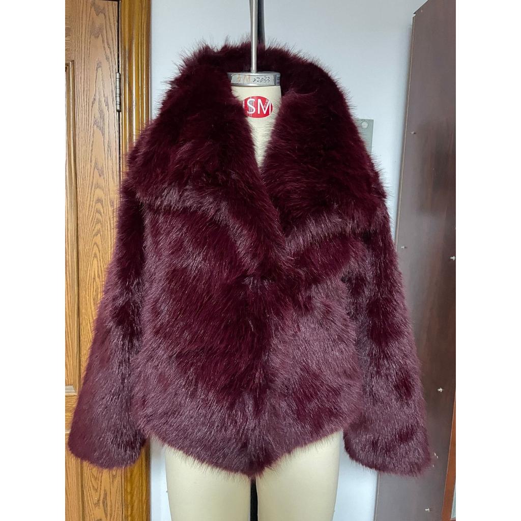 Fur Big Collar Synthetic Fur Coat Short Fashion Imitation Fox Fur Coat Fluffy Plush Women's Clothing
