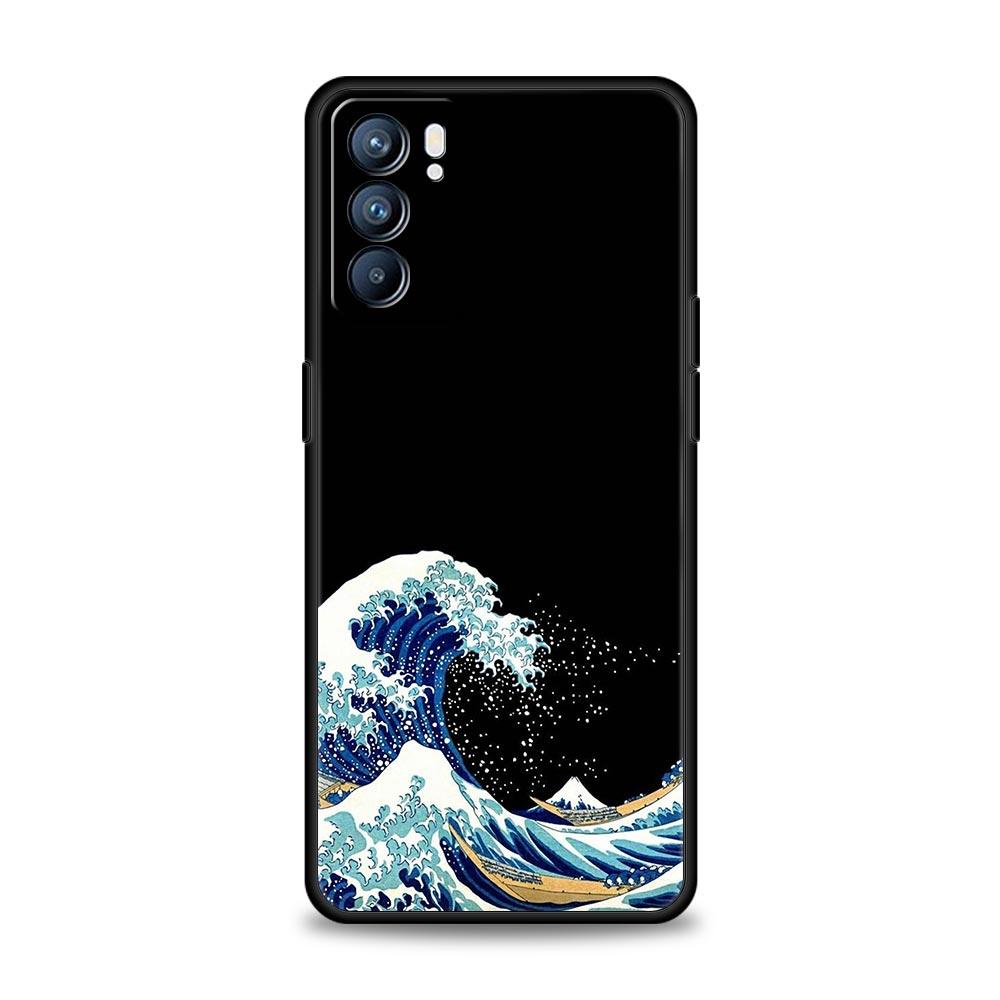Япония Великая волна у Канагавы Чехол Для Oppo Reno8 Reno7 Reno6 Pro A54 5G Find X6 X5 A53 A52 A9 A15 A17 A16 A57 A31 Обложка