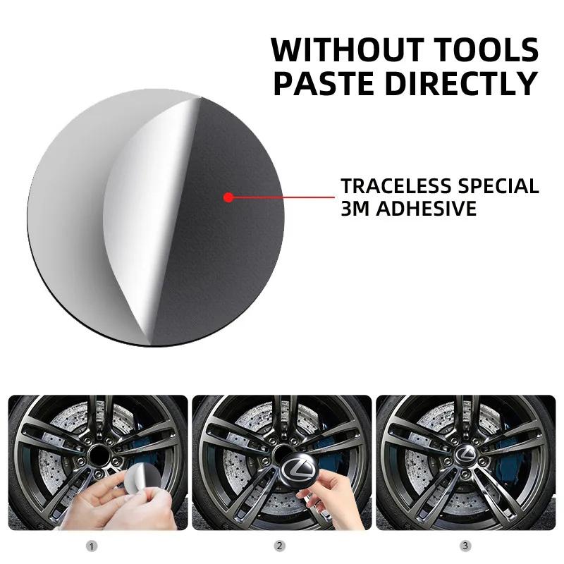 car 4Pcs 3D Car Wheel Hub Center Metal Decals Sticker Accessories Lexus Fsport RX330 IS250 Ct200h ES300h RX350 IS300h NX300h NX