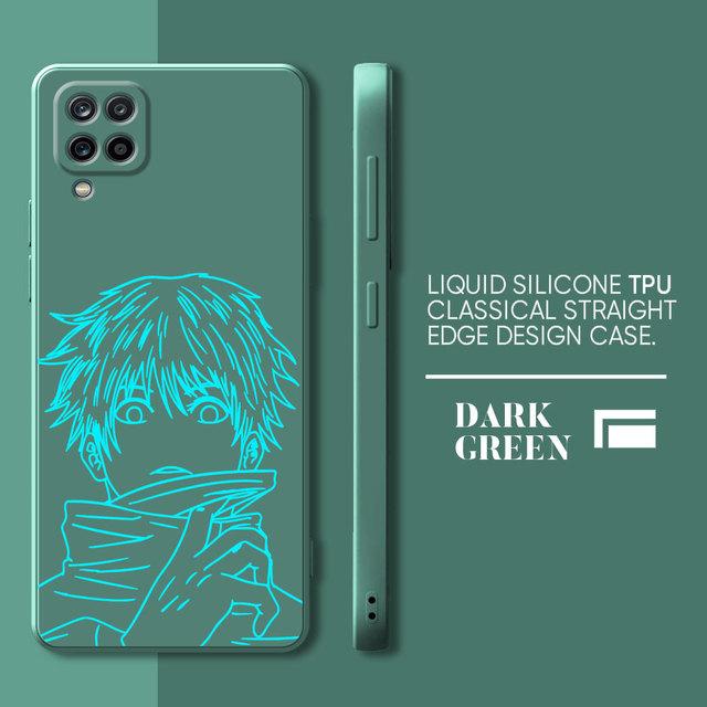 Cartoon Jujutsu Kaisen Phone Case For Samsung Galaxy A71 A21s A01 A03s A70 A31 A02 A51 A50 A11 Silicone Square Liquid Cover Bag