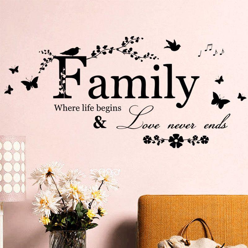 Elegant Vinyl Home Room Decor Art Quote Wall Decal Stickers Bedroom Removable Mural