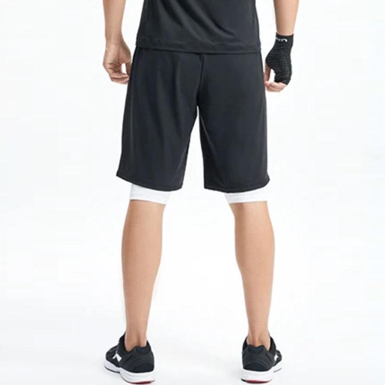 Шорты мужские свободного кроя с принтом логотипа Li Ning, черные AKYR133-1