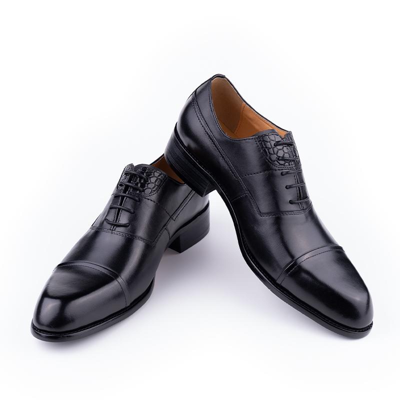 Fashion Men's Dress Shoes Leather Mens Formal Business Office New Style Pure Handmade Oxfords Lace-up Pointed High Quality Classic Shoes