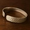 Hammered 925 Sterling Silver Bracelet, Adjustable Textured Cuff Bangle, Handmade Artisan Jewelry