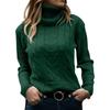 Womens High Neck Solid Color Knit Sweater Long Sleeve Winter 2026 Street Style Slim Fit Pullover