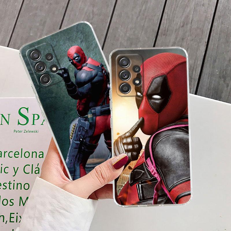 Marvel Дэдпул Смешной Прозрачный Чехол Для Samsung Galaxy A57 A37 A56 A36 A55 A54 A35 A26 A07 A17 A16 A06 A36 A15 Мягкий Чехол Дэдпула