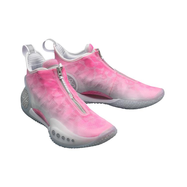 Баскетбольные кроссовки Li Ning WOW 9 Мужские Низкие Неоновый Свет Розовый/Стандартный Белый ABAR119-6