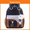 Color Childrens Blocked Backpack With Plush Pendant For School And Outings